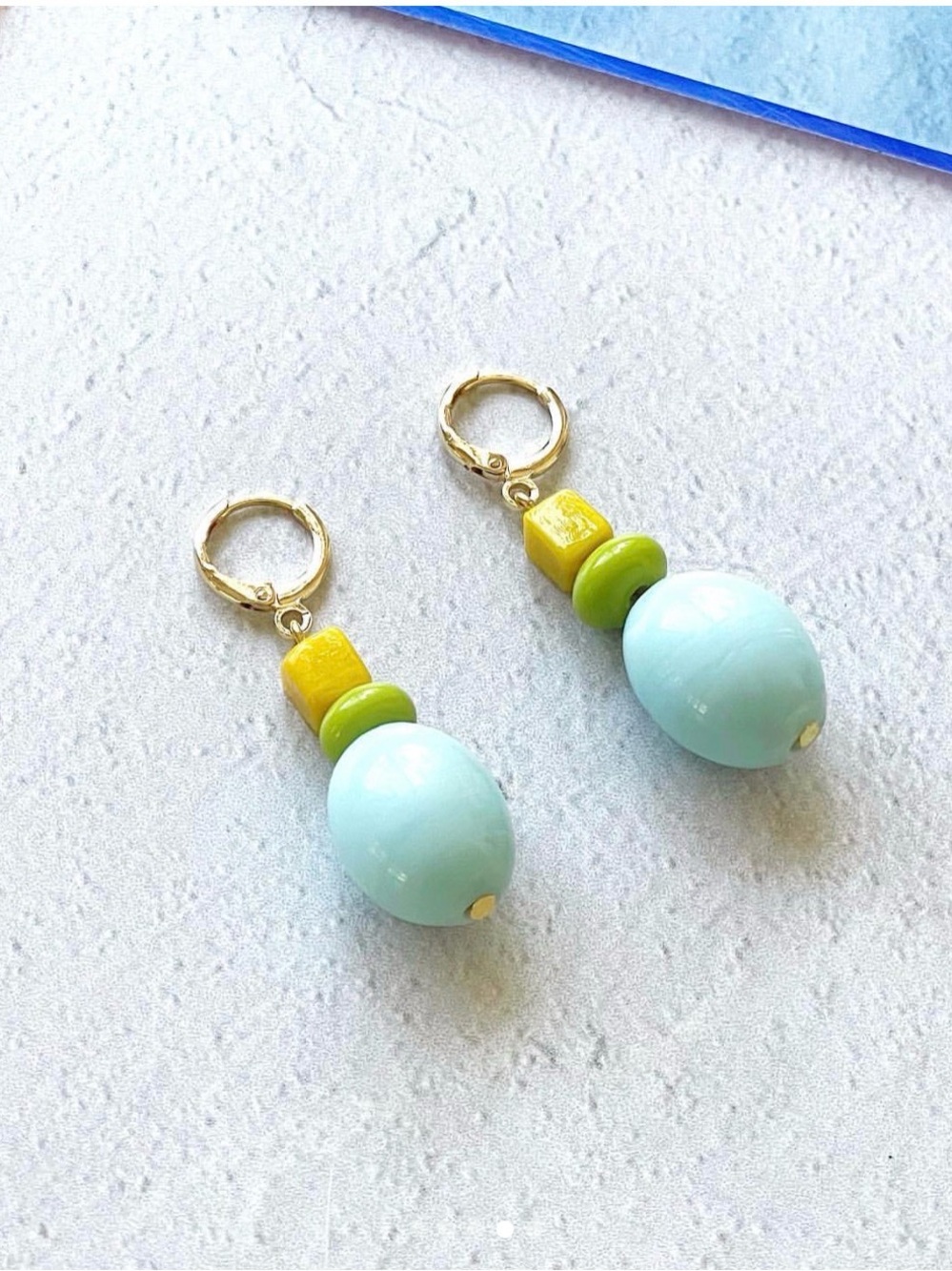 Lawn Party lemon drop beaded earrings
